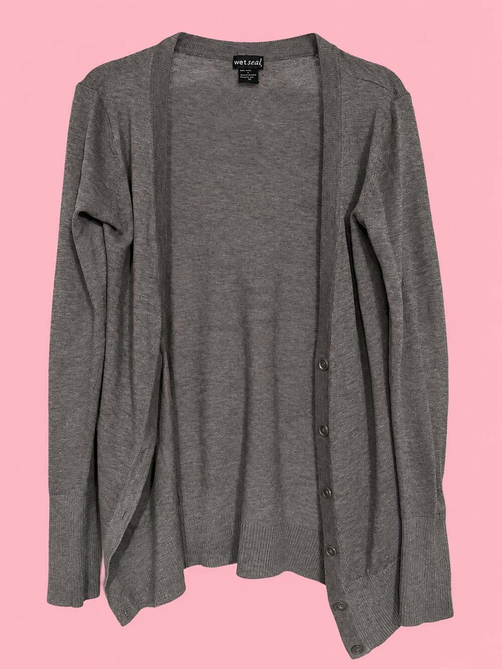 Wet Seal Gray Knit Cardigan Sweater Size S